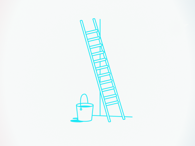 an illustration of a bucket and ladder